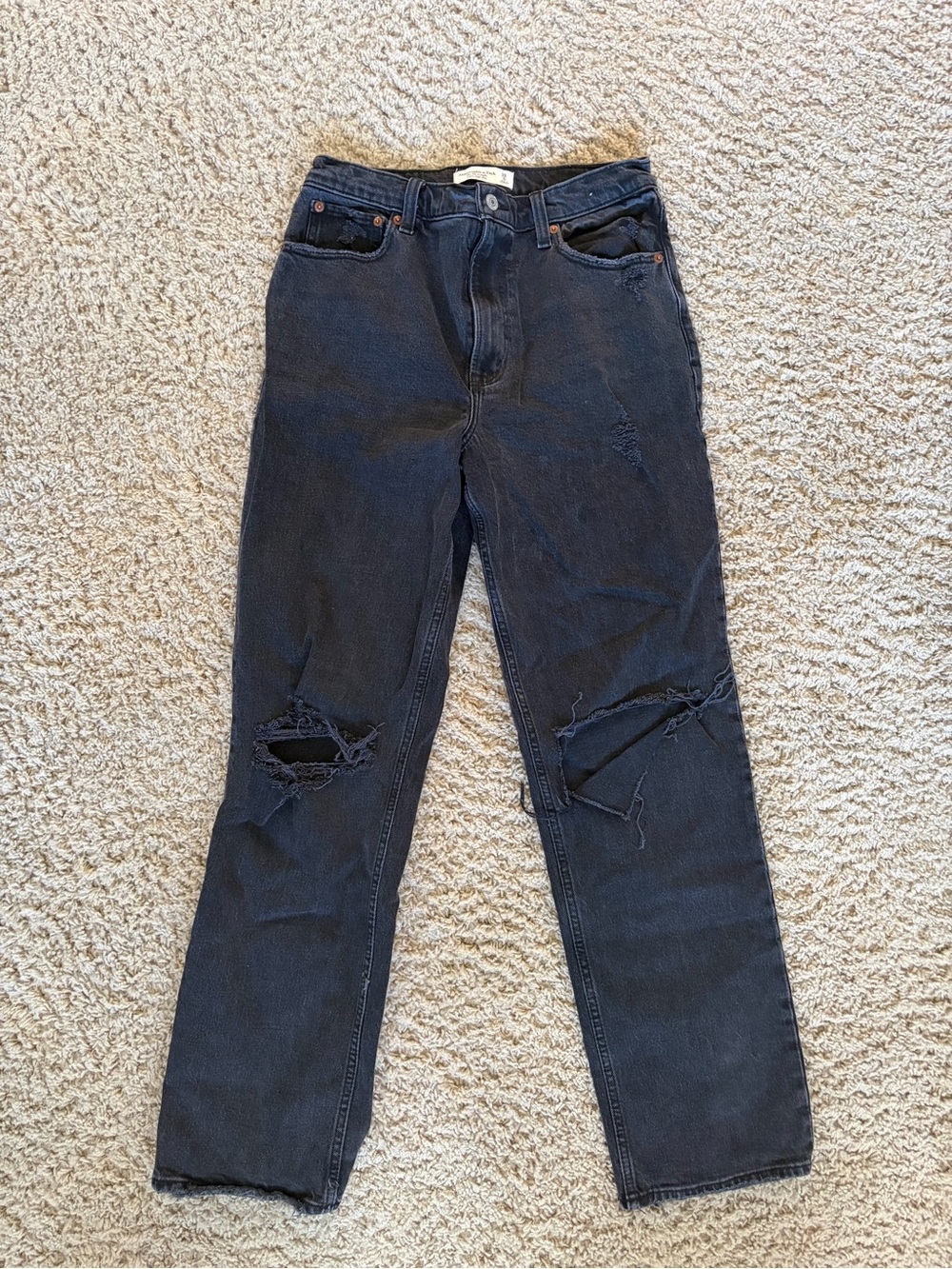 Abercrombie women’s black distressed jeans